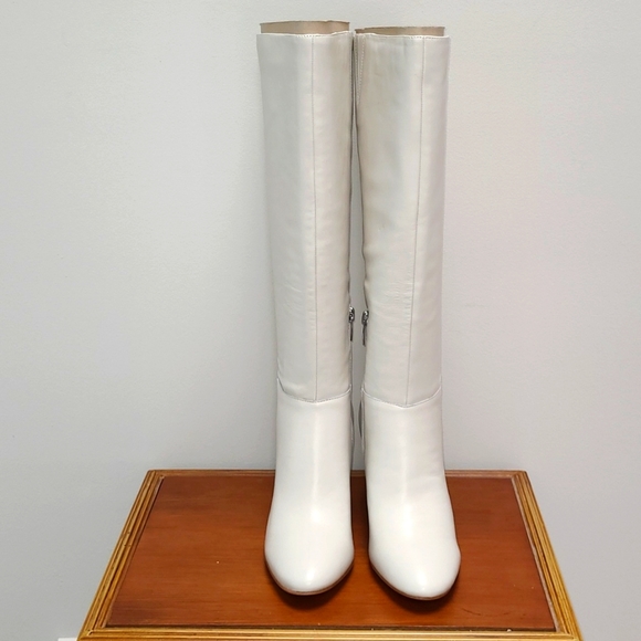 NWOT Marc Fisher Zimra Leather Boot in Ivory - Picture 2 of 10